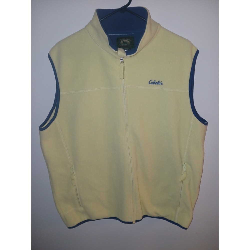 Cabela's Stillwater Supply Co Women's Fleece Vest XXL Yellow Full Zip Outdoor